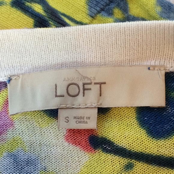 Ann Taylor Loft Cotton Floral Cardigan Sweater S - Picture 6 of 7